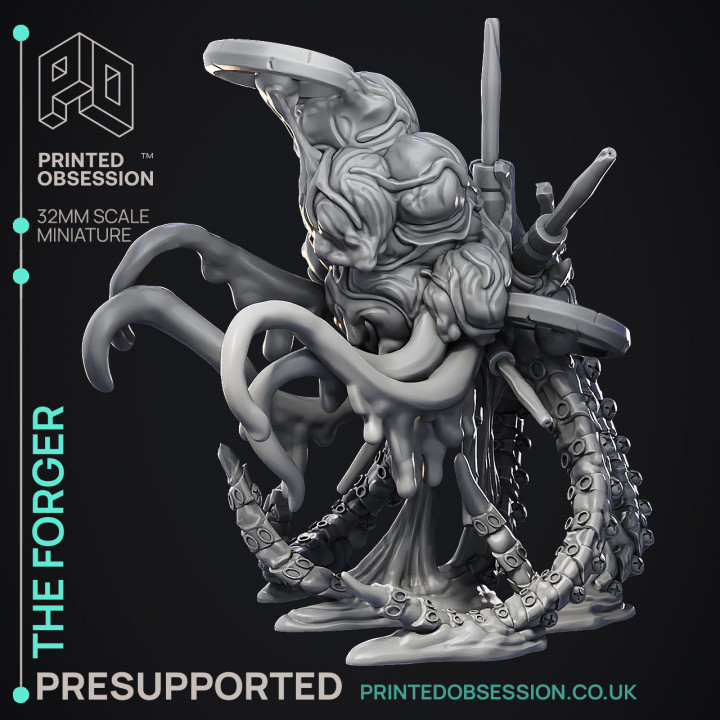 The Forger - Large Octopus Scrap Monster -  PRESUPPORTED - Illustrated and Stats - 32mm scale