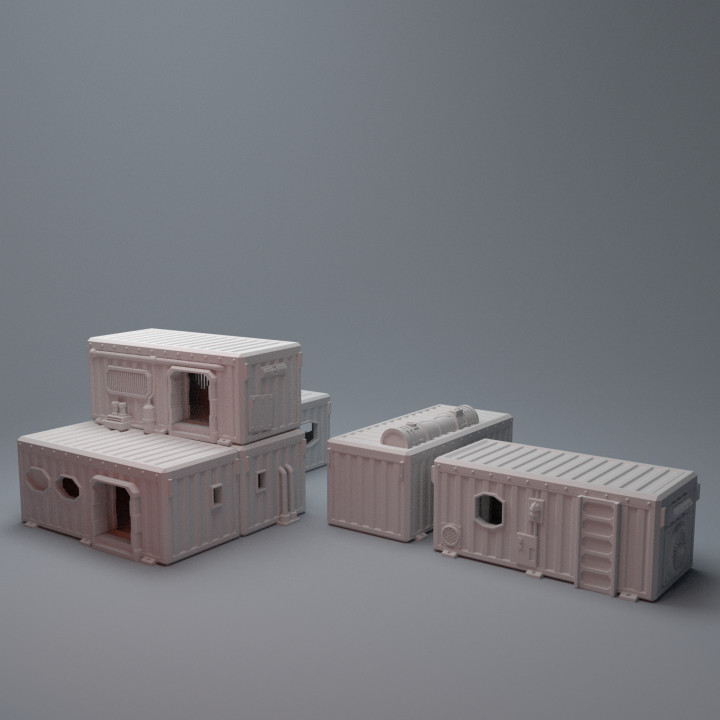 Scifi Grimdark UnderNidus Container Hab Buildings 28mm