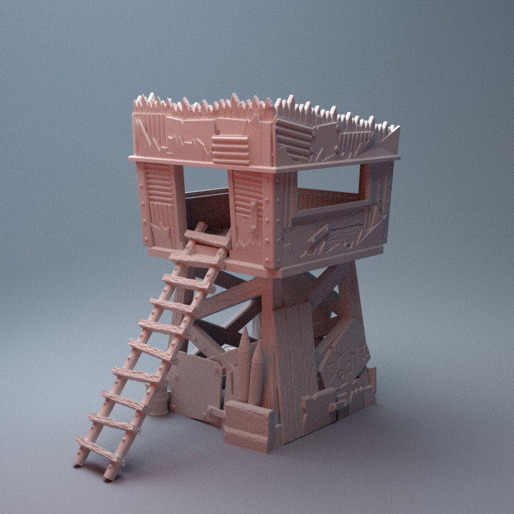 Scifi Grimdark Junktown Ruins Lookout Tower 28mm