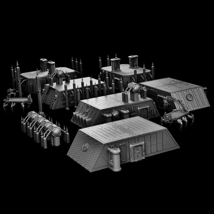 Imperial Bunker Terrain, Cargo Loader And Diorama Pieces image