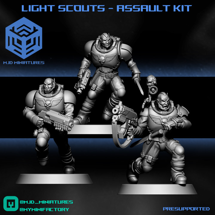 Space Warriors - Light Scouts - Assault kit - PRESUPPORTED modular pack image