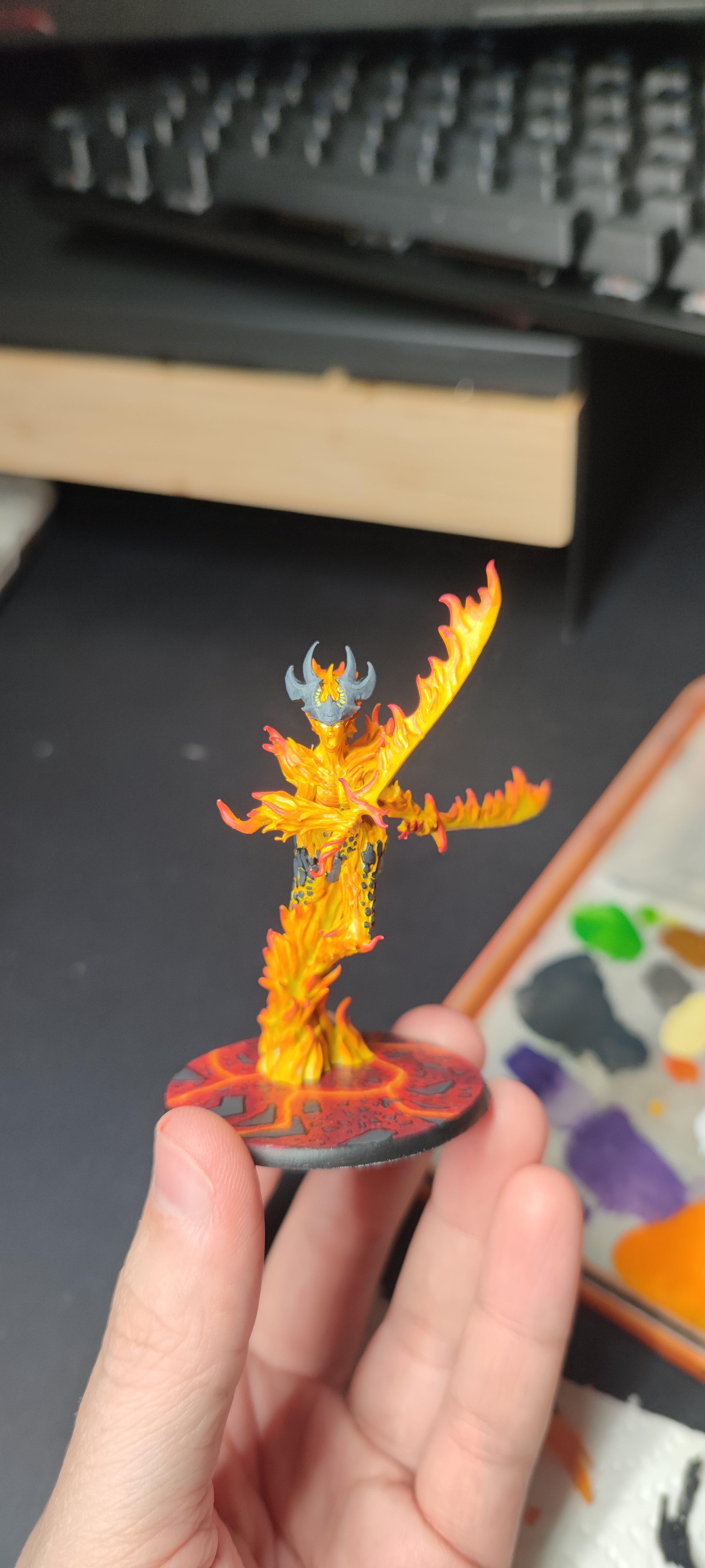 3D Print of Fire Elemental Female Swords / Ancient Inferno / Flame Element  / Efreeti / Ifrit Girl / Burning Humanoid Genie by Pepito06, image size:2664x5920