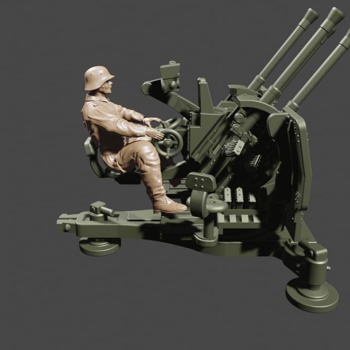 Anti-aircraft gun 20mm Flakvierling 38 + Gun operator (Germany, WW2) image