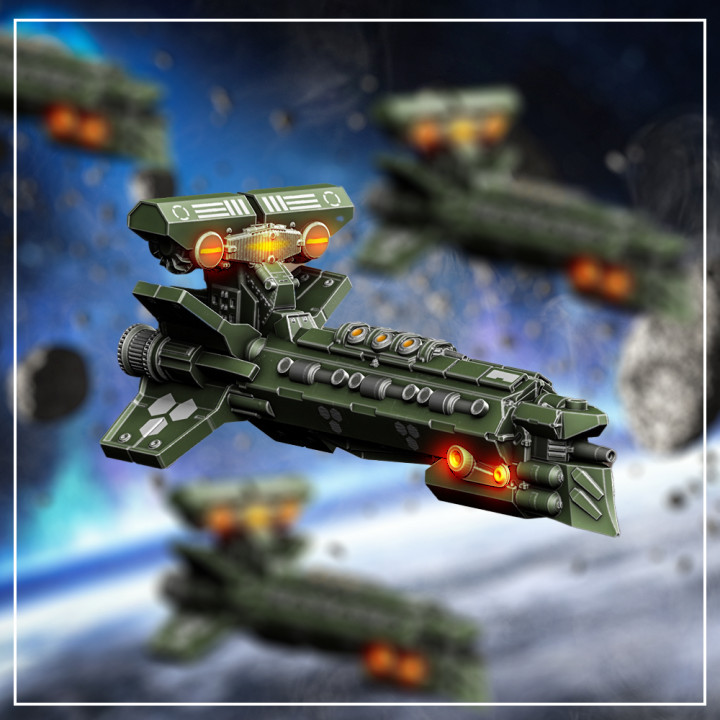 3D Printable Sanctus Manipulus Frigate (Solar Drift) by ZBSminiatures