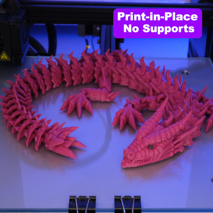3D Printable Fire Dragon - Print-in-Place by ThePrintingBros
