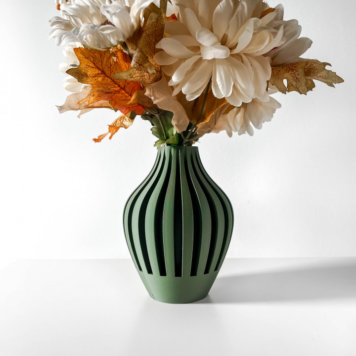 The Leris Vase, Modern and Unique Home Decor for Dried and Preserved Flower Arrangement  | STL File image
