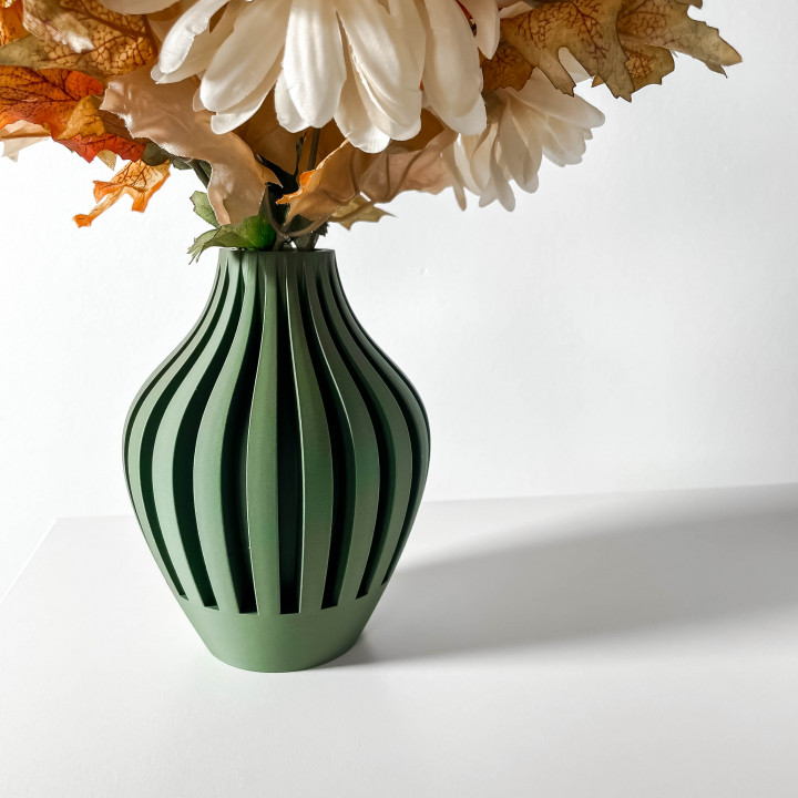 The Leris Vase, Modern and Unique Home Decor for Dried and Preserved Flower Arrangement  | STL File image