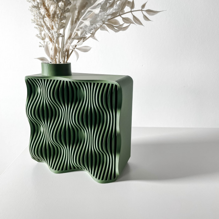 The Kamso Wave Vase, Modern and Unique Home Decor for Dried and Preserved Flower Arrangement image