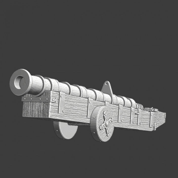 Medieval naval cannon - historical gunpowder artillery image
