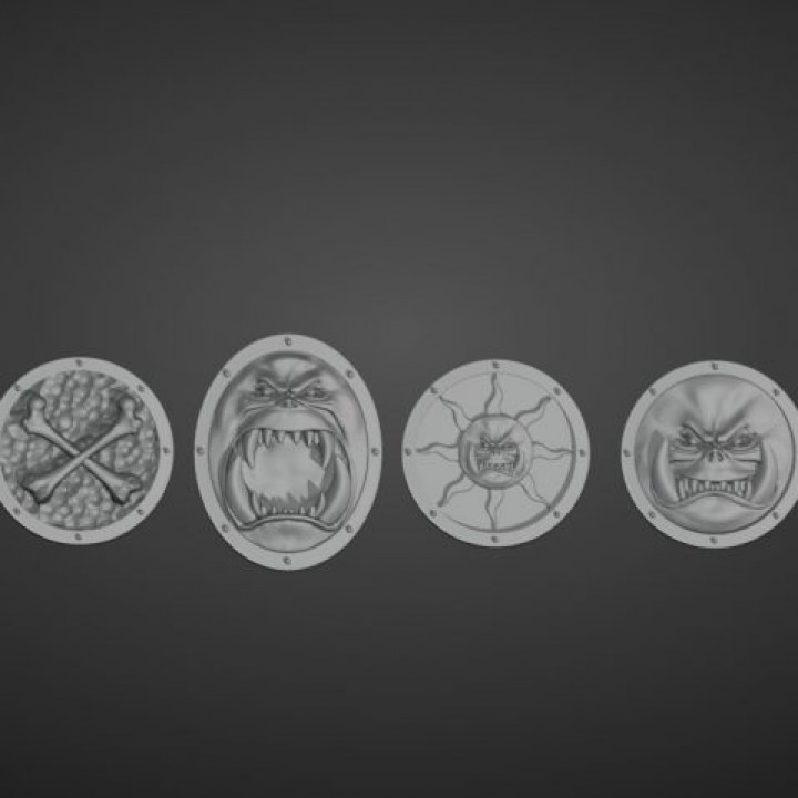 orc and goblins shields set