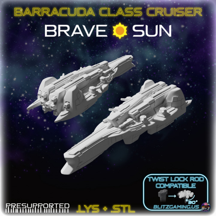 Barracuda Class Cruiser - Starship Miniature for Brave Sun and Other Games image