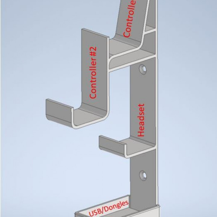 Wall holder for 2 controller and headset image