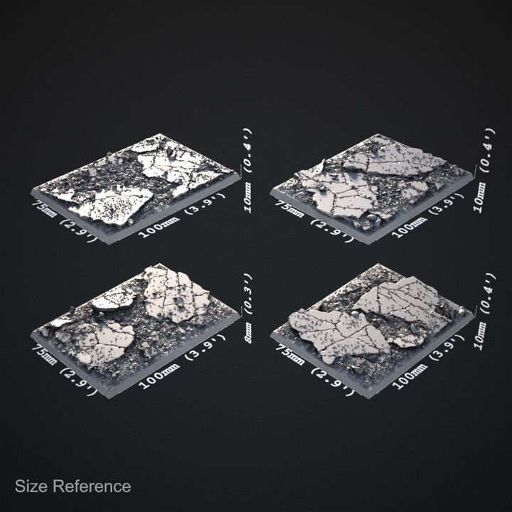 Cracked Earth 75mm x 100mm Square Bases