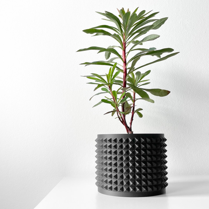 The Anver Planter Pot with Drainage | Tray & Stand Included | Modern and Unique Home Decor for Plants and Succulents  | STL File image