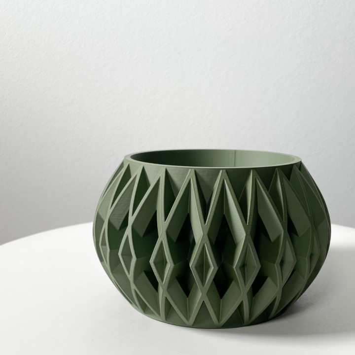 The Orik Planter Pot with Drainage | Tray & Stand Included | Modern and Unique Home Decor for Plants and Succulents  | STL File image