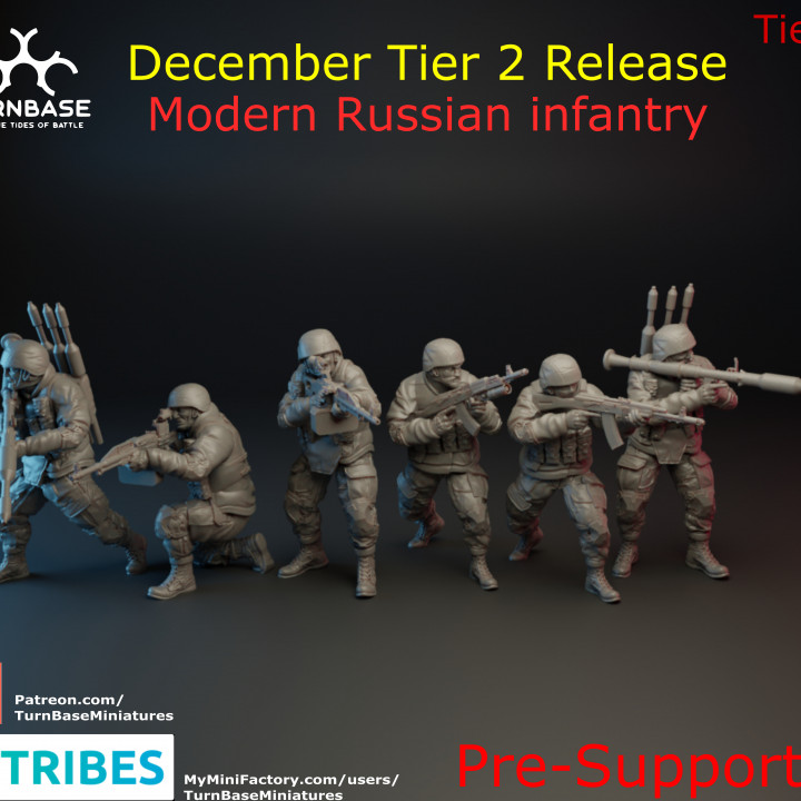 TurnBase Miniatures: Wargames- Modern Russian Infantry Pack