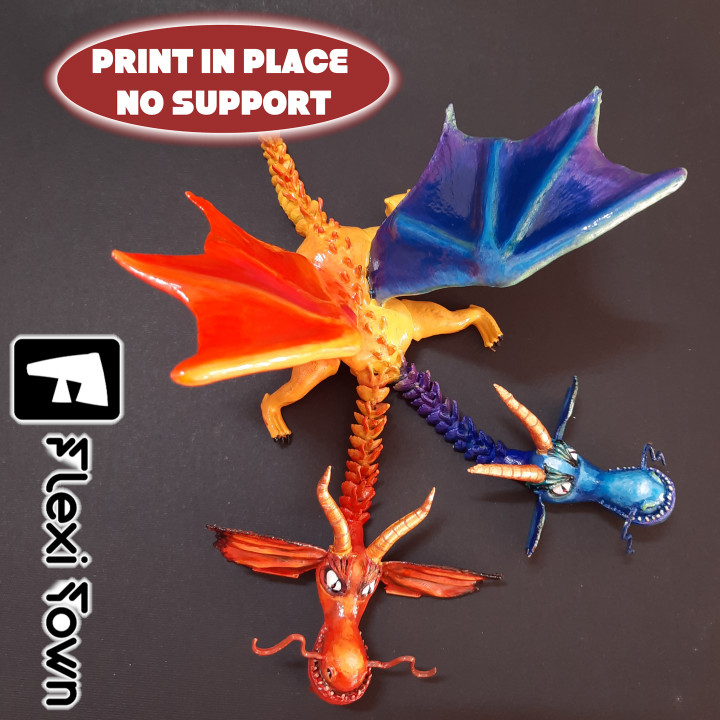 Flexi Print-in-Place Two-Headed Dragon Wu and Wei image