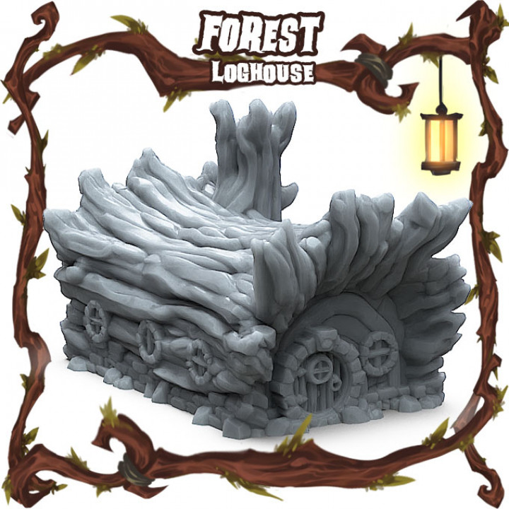 3D Printable ORC KICKSTARTER Garden Fable Forest Log House by
