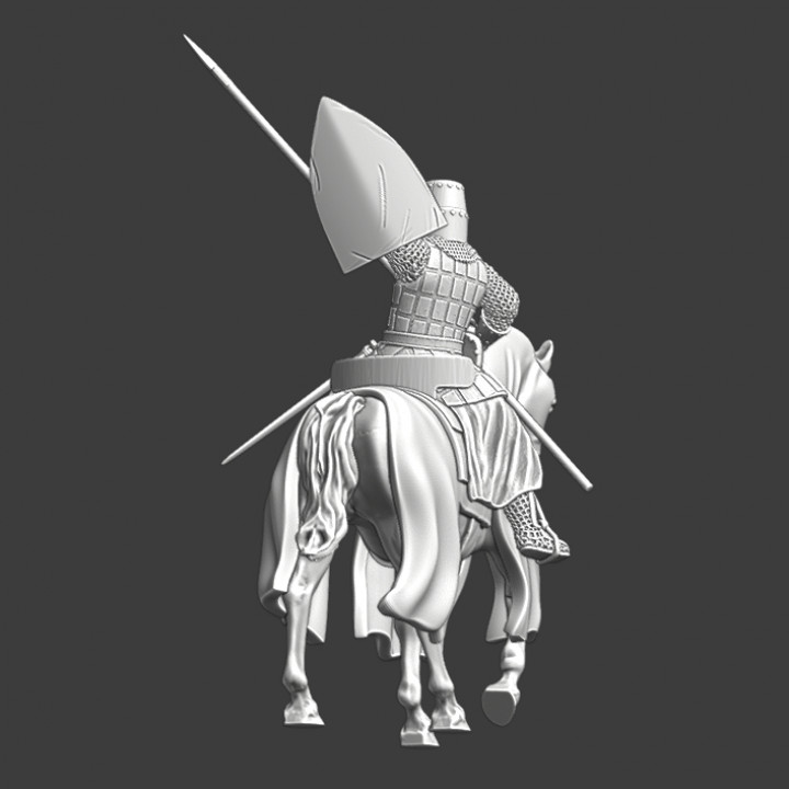 Mounted Medieval Knight - Giving commands with his shield image