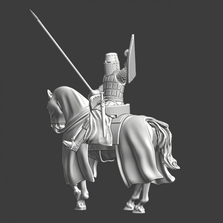 Mounted Medieval Knight - Giving commands with his shield image
