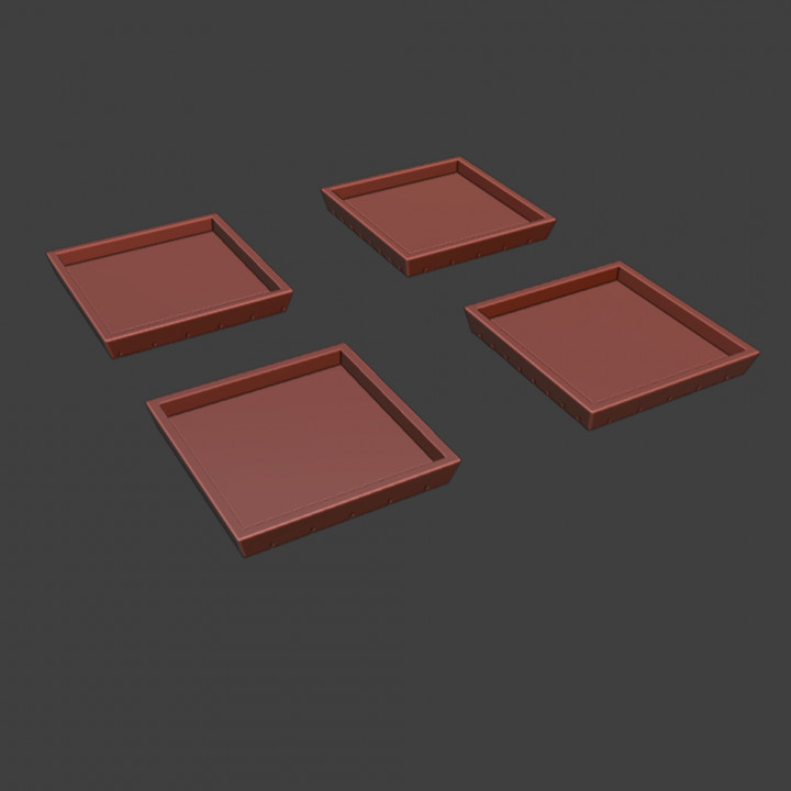 30x30mm Wargame Tiled Square Bases 4 pcs set