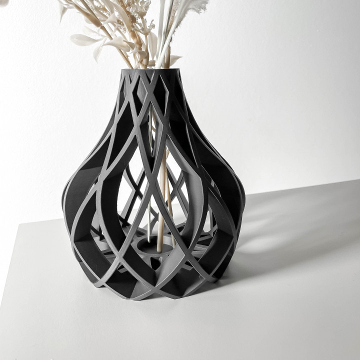 The Vukan Vase, Modern and Unique Home Decor for Dried and Preserved Flower Arrangement  | STL File image