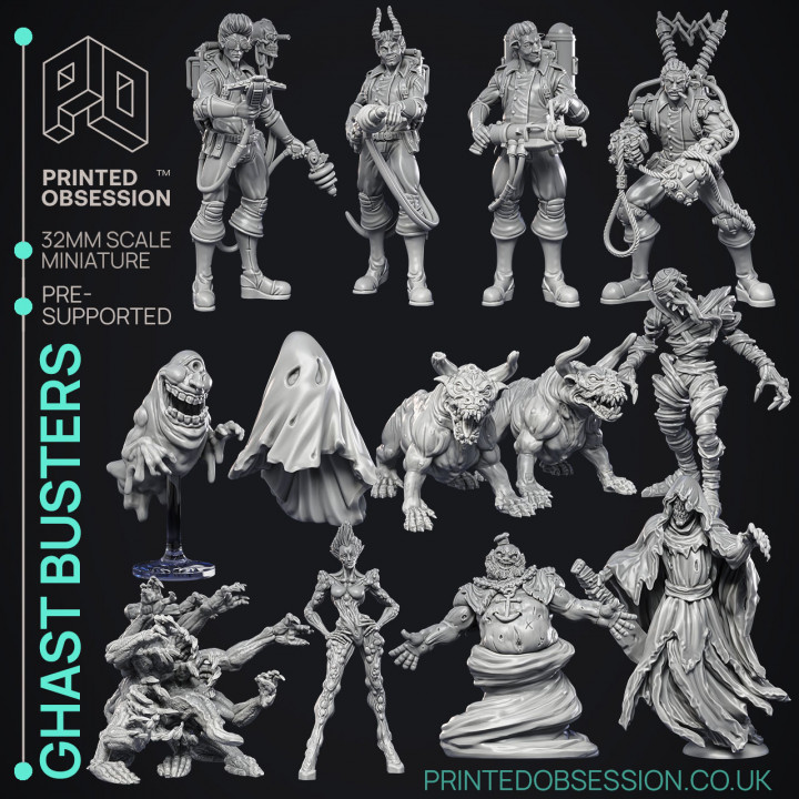 Ghast Busters - 16 Models -  PRESUPPORTED - Illustrated and Stats - 32mm scale image