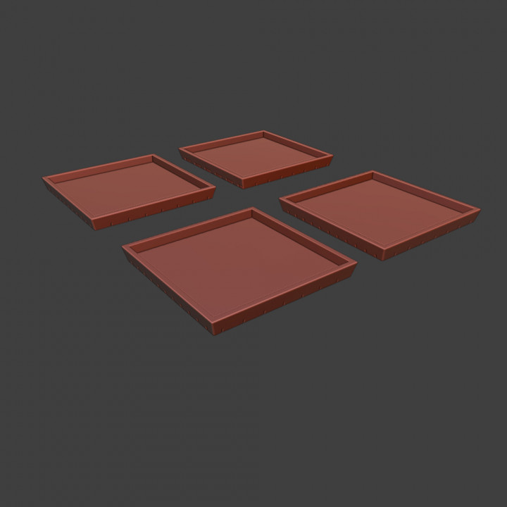 40x40mm Wargame Tiled Square Bases 4 pcs set