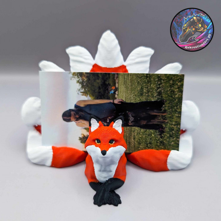 3D Printable Kitsune Business Card Holder by Kirsten M