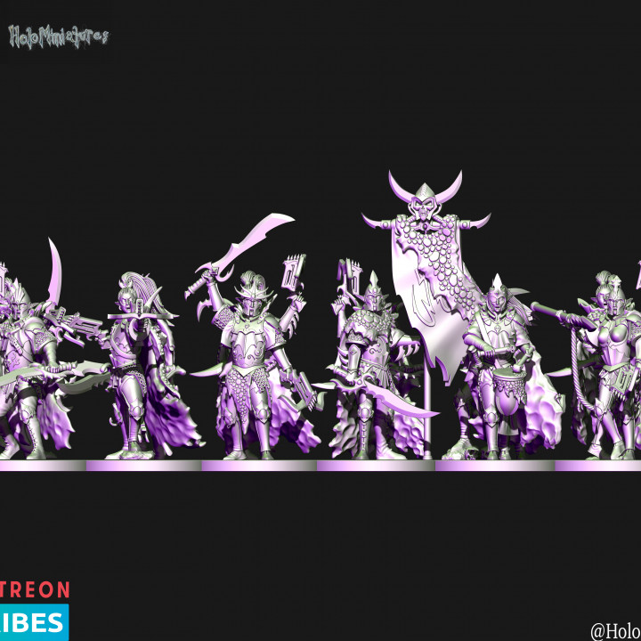 3D Printable Dark Elves corsair unit (elf) by HoloMiniatures