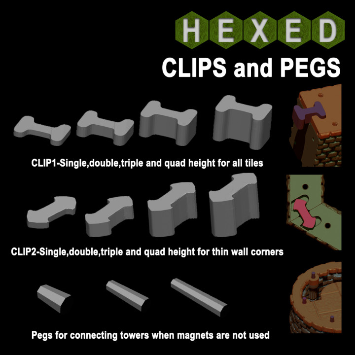 Hexed Terrain Clips, Pegs and Connectors image