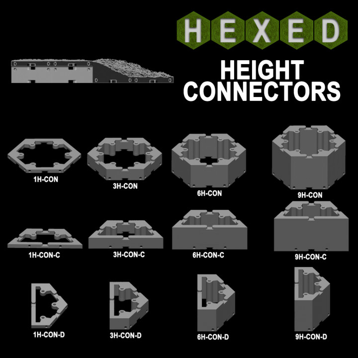 Hexed Terrain Clips, Pegs and Connectors image