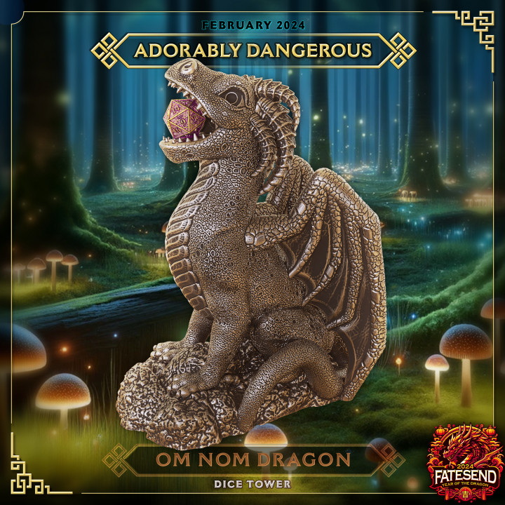 Om Nom Dragon Dice Tower - SUPPORT FREE! image