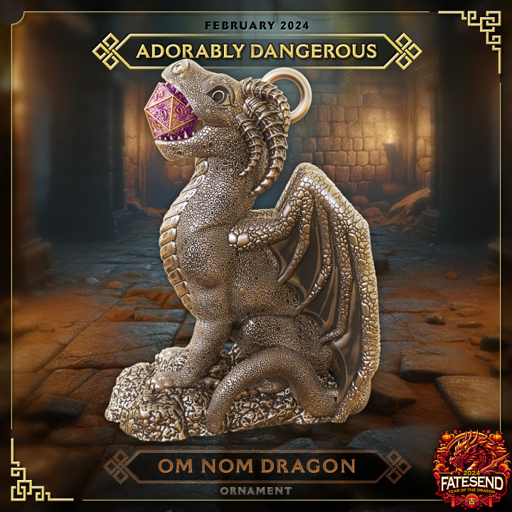 Om Nom Dragon Ornament - SUPPORT FREE! image