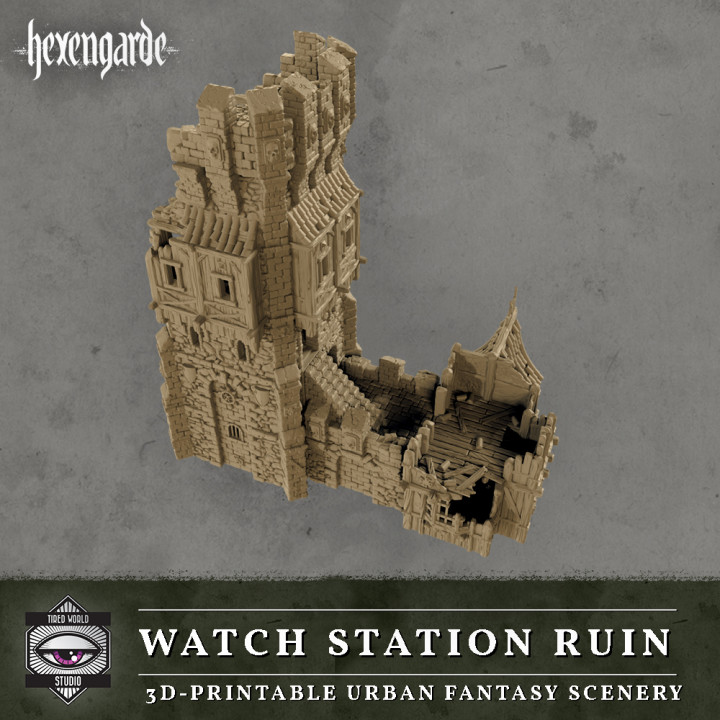 3D Printable Watch Station Ruin by Tired World Studio