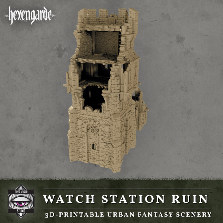 3D Printable Watch Station Ruin by Tired World Studio