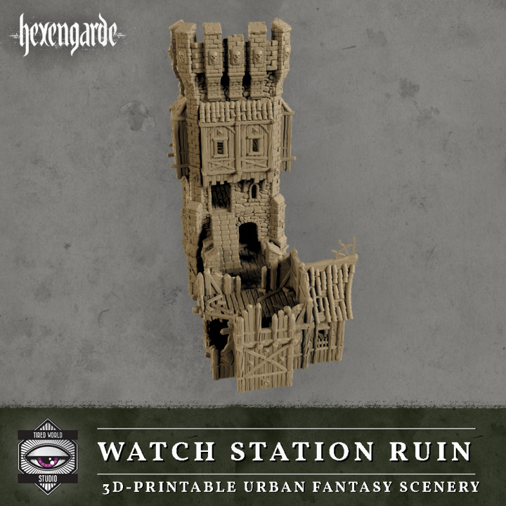 3D Printable Watch Station Ruin by Tired World Studio
