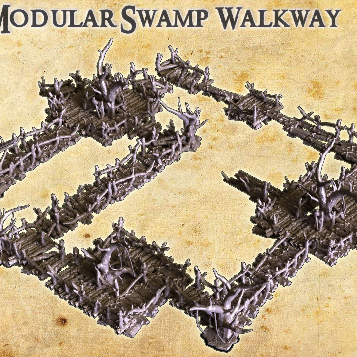 Modular Swamp Walkway - Tabletop Terrain - 28 MM image