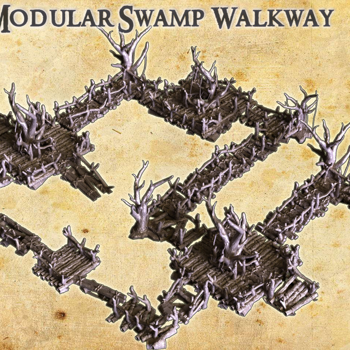 Modular Swamp Walkway - Tabletop Terrain - 28 MM image