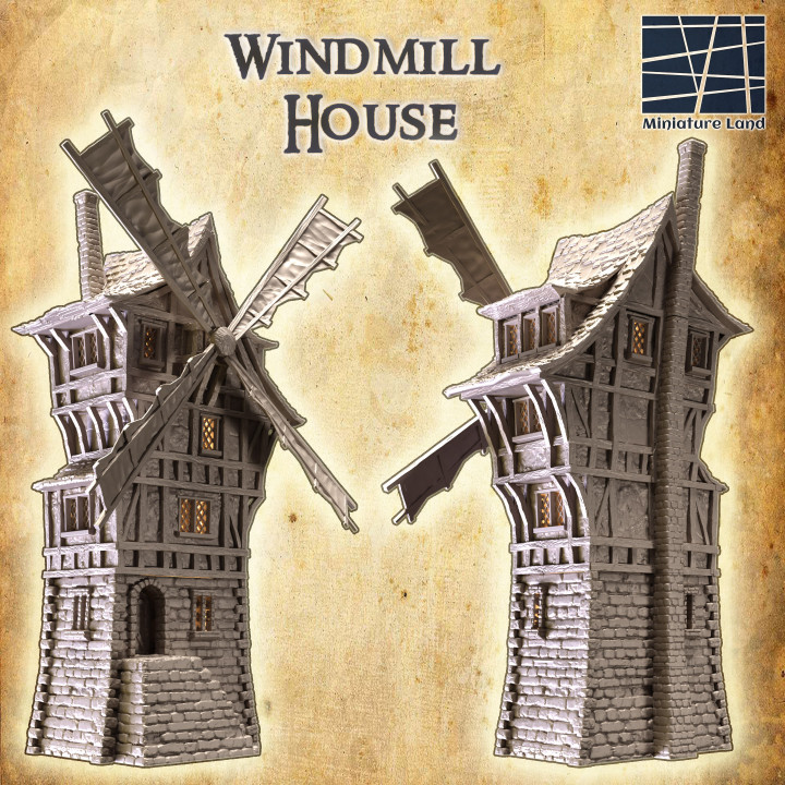 Windmill House - Tabletop Terrain - 28 MM