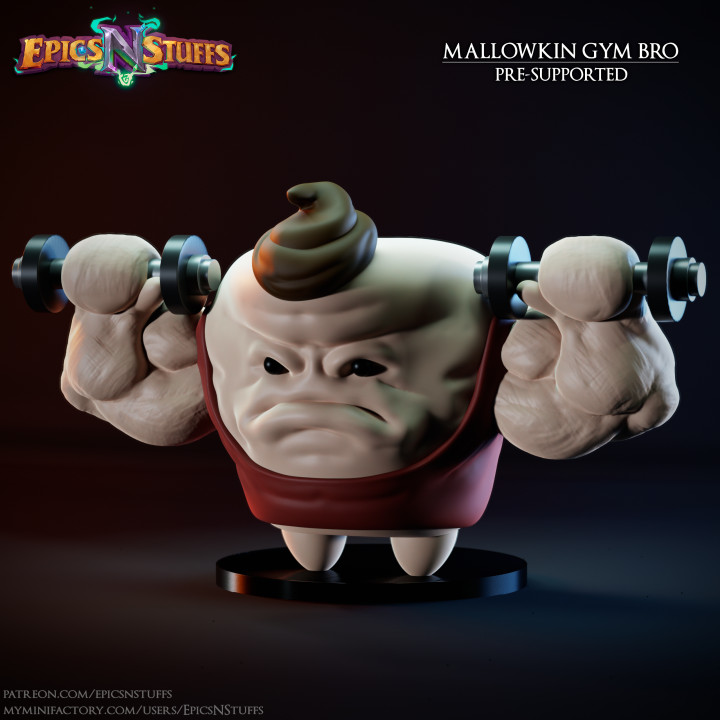Mallowkin Gym Bro Miniature, Pre-Supported image