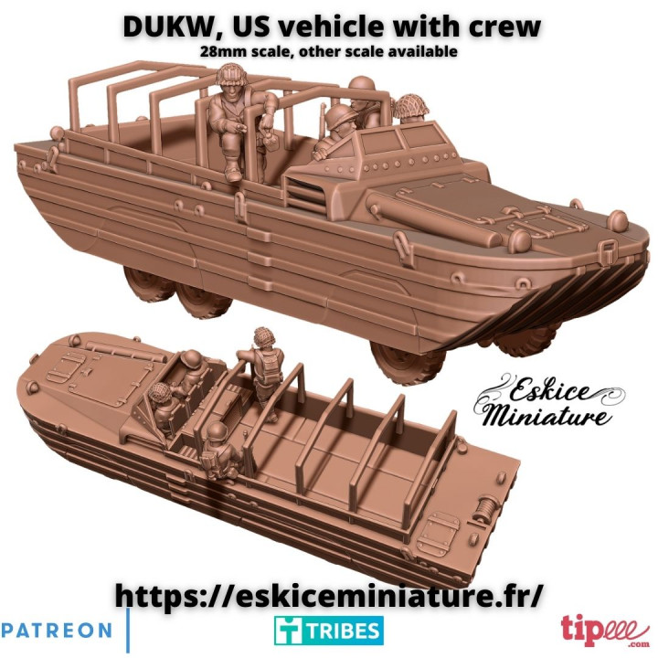DUKW, US vehicle with crew - 28mm image