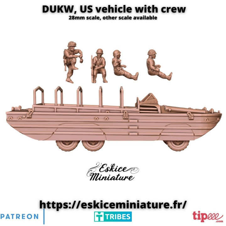 DUKW, US vehicle with crew - 28mm