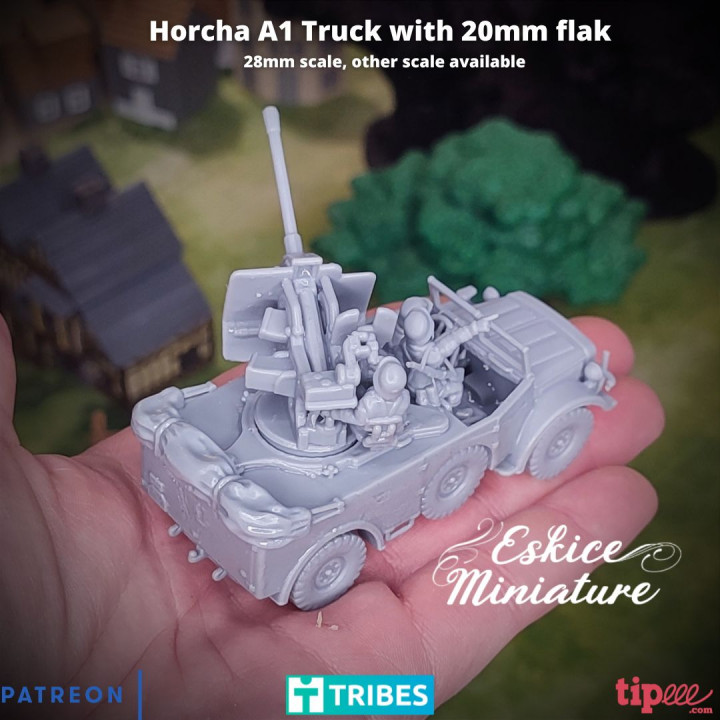 Horch truck with 20mm AA german gun - 28mm