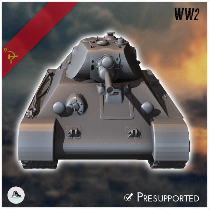 T-34 76 M1940 Model 1940 (T-34/76A) with front headlight - Soviet army WW2 Second World East front Ostfront RPG Mini Hobby image