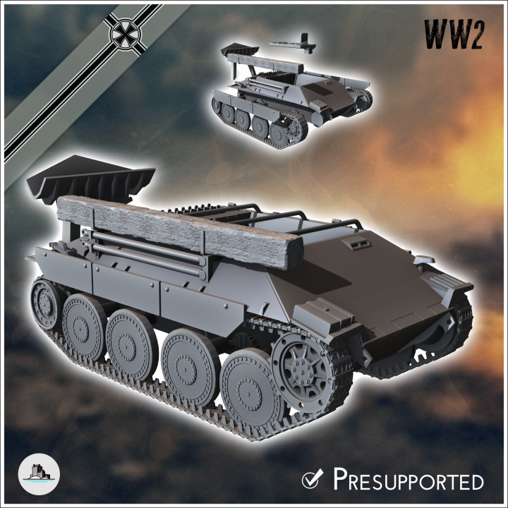 3D Printable Bergepanzerwagen 38 armoured recovery tank (Sd.Kfz. 136 ...