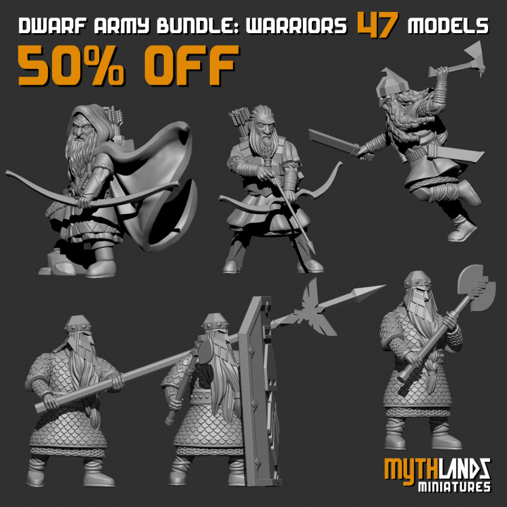 DWARF ARMY BUNDLE: 47 WARRIORS