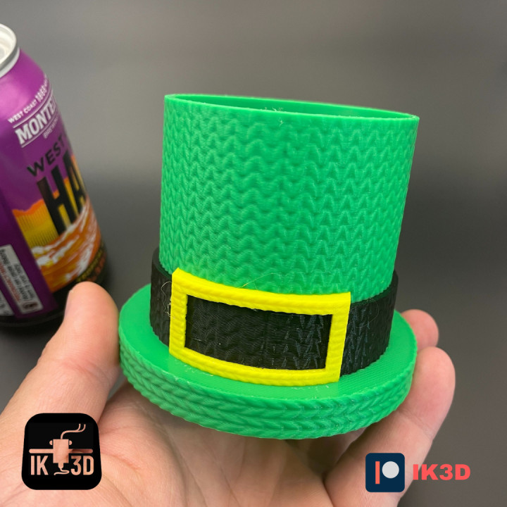 KNITTED LEPRECHAUN'S HAT CAN COOLER / PLANTER image