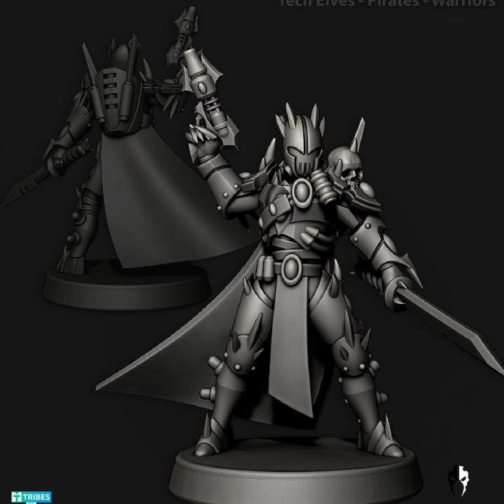 3D Printable Warriors - Tech Pirates - 28mm by Edge Miniatures