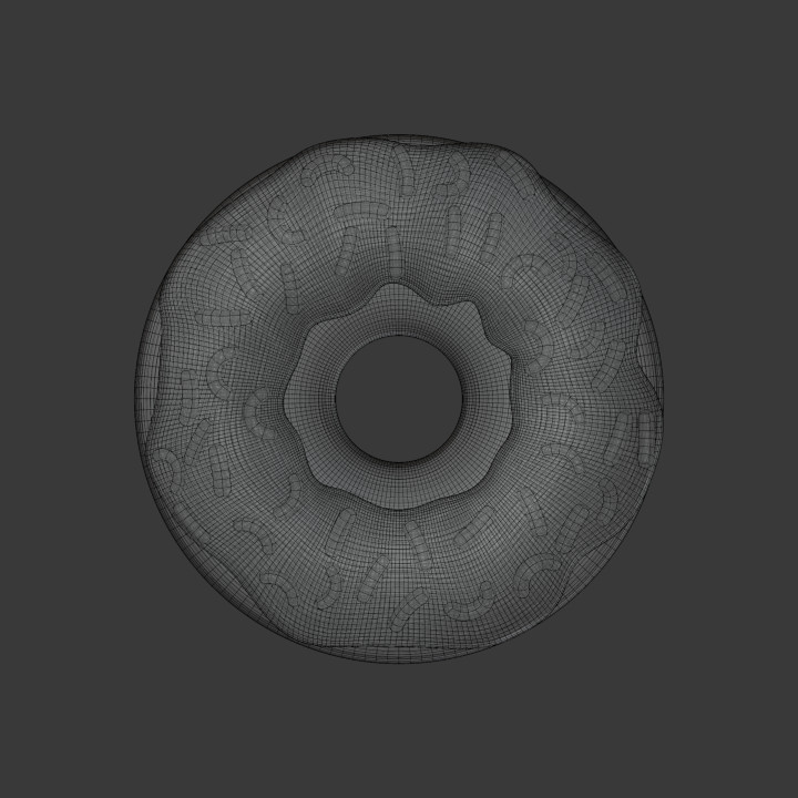 2D donut anime style made in a blender and textures are not available, but only materials image